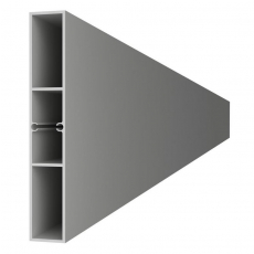 Hliníková lamela, profil 120x19,7x4000mm, šedá